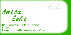 anita lehi business card